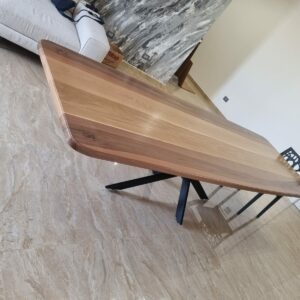 Tavolo a Botte In Legno Noce Rovere E Acciaio