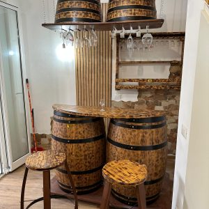 Bancone Angolo Bar con porta calici aereo
