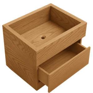 Lavabo In Legno Frassino, Rovere o Noce