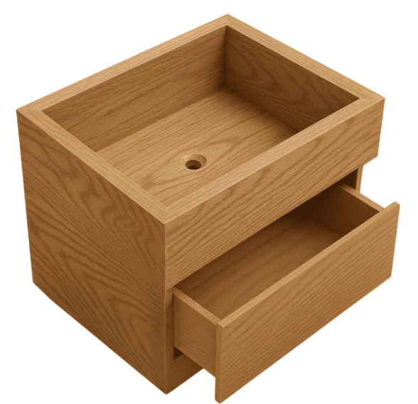 lavabo in legno aperto